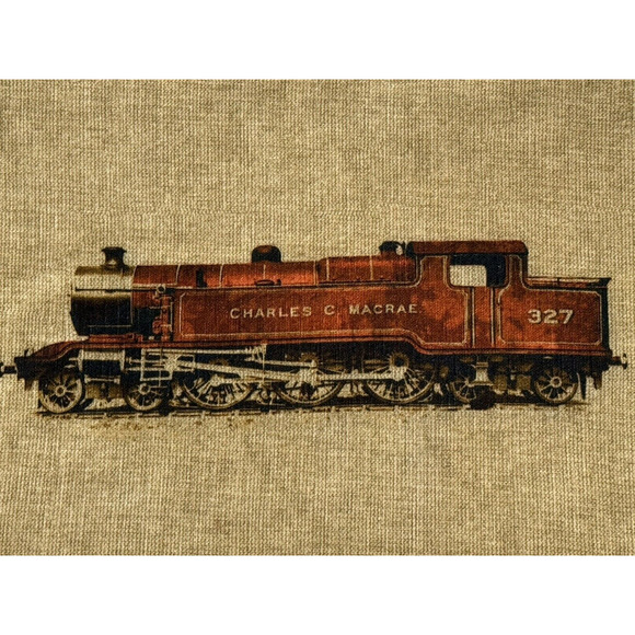 POTTERY BARN 16”x26” Cream/Rust Train 100% Cotton Lumbar Pillow Cover EUC - RARE - Picture 2 of 11